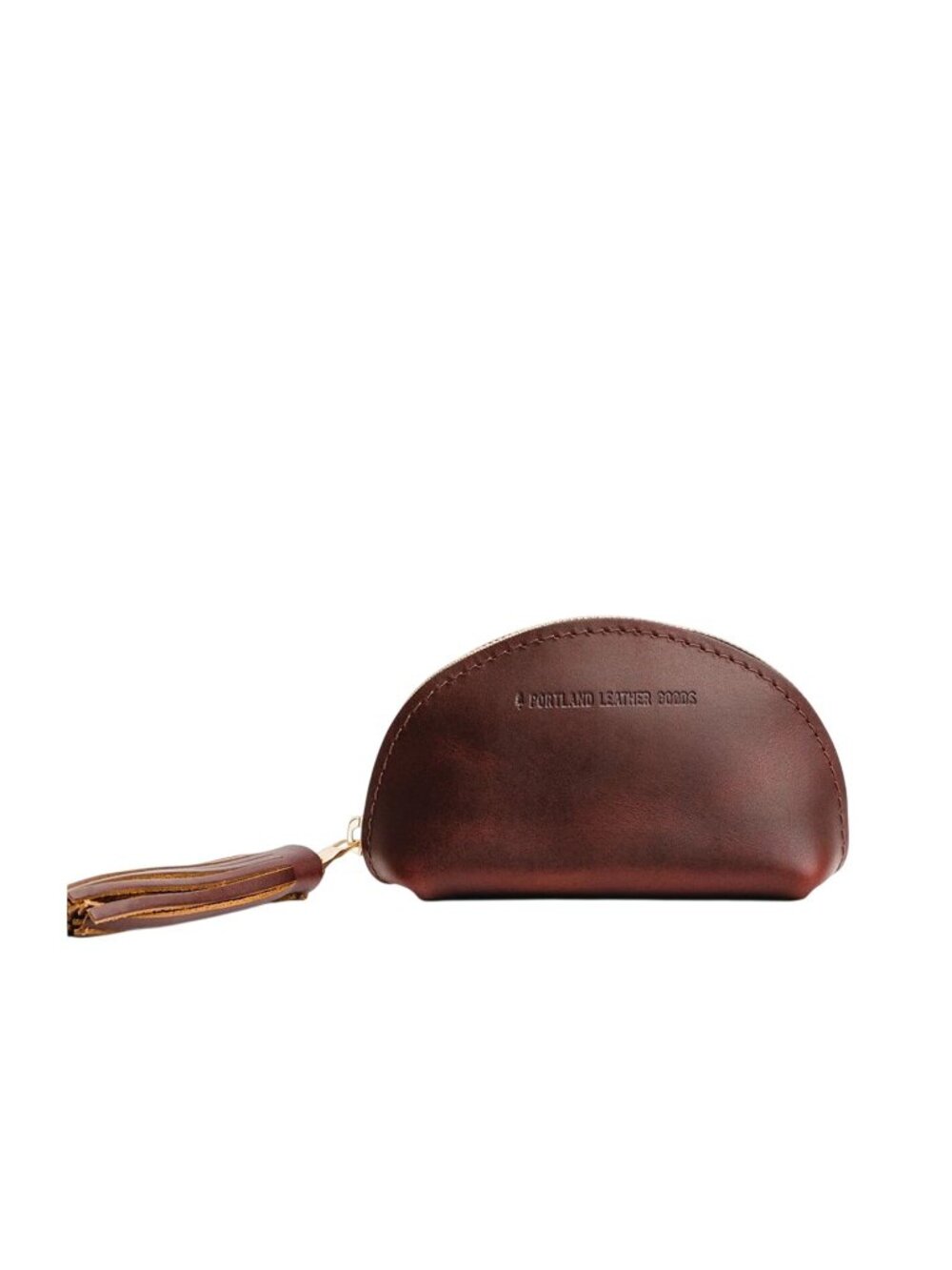 Portland Leather Goods Almost Perfect Taco Tassel Pouch Wallet Cognac Brown
